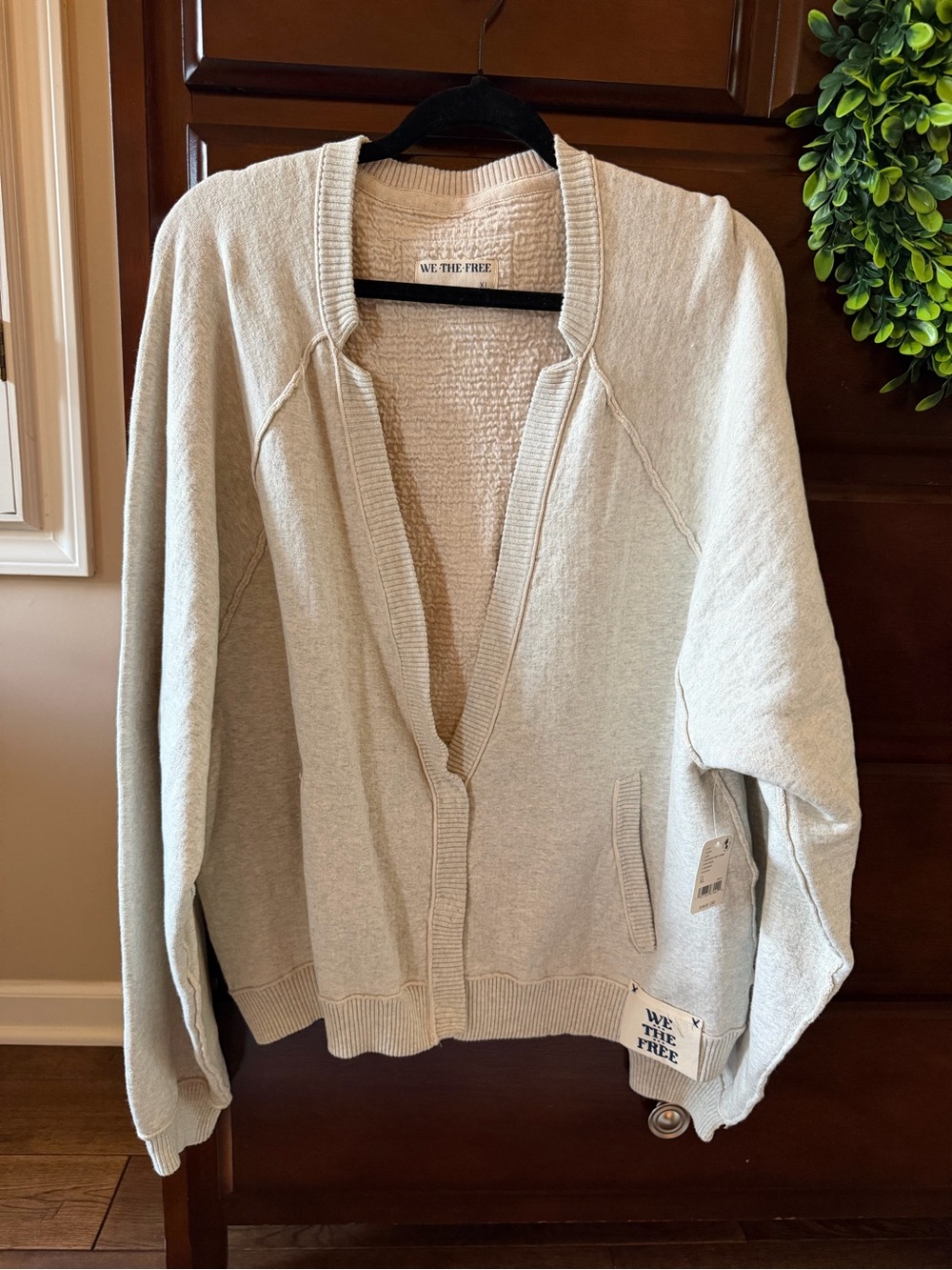 We The Free Cream Open-Front Cardigan Sweater